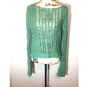 Free People See Through Cropped Knit Sweater